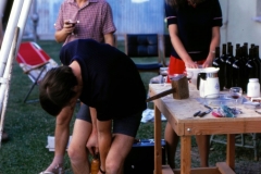 CCSA wine bottling - John Dutton, Helen Powell and RIchard?, 1970