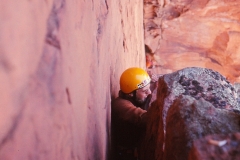 Moonarie Roger Alldrit on crux Pagoda Easter 1974