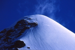 Climbers on Pisang Peak nearing top from HC 9/10/00